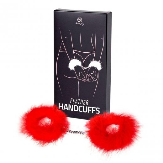 Pouta p��ov� SECRET HANDCUFFS red marabou