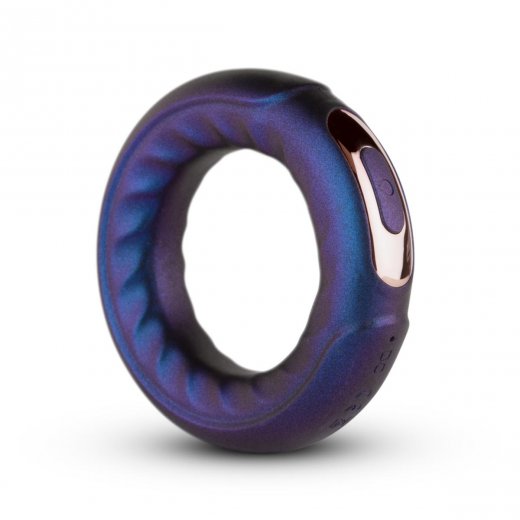 Krou�ek na penis HUEMAN Saturn Vibrating Cock/Ball Ring modr�