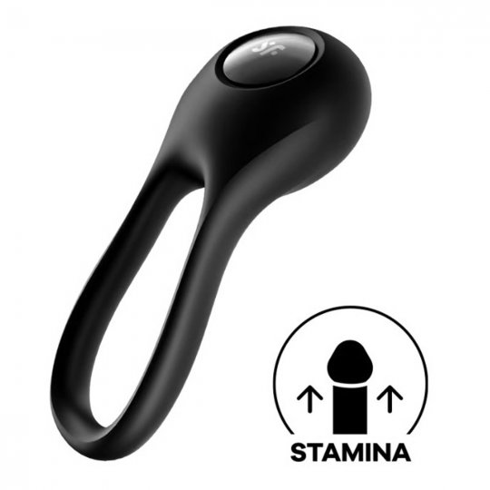 Krou�ek na penis SATISFYER MAJESTIC DUO vibra�n� �ern�