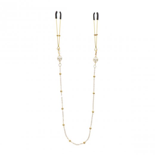 Sk�ipce na bradavky TABOOM NIPPLE PLAY Pearl & Deluxe Chain zlat�