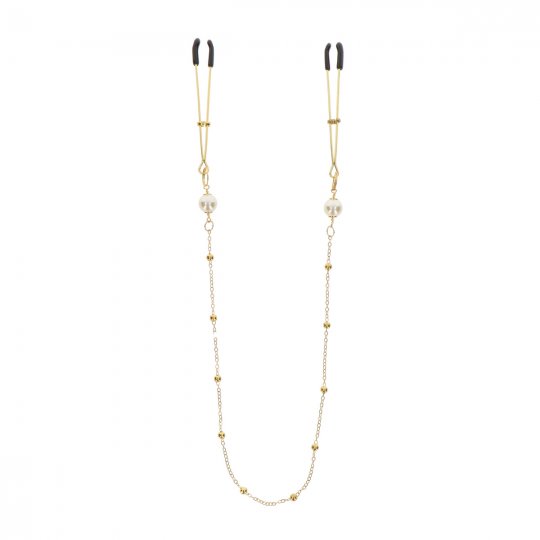 Sk�ipce na bradavky TABOOM NIPPLE PLAY Pearl & Deluxe Chain zlat�