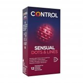 Kondom CONTROL SENSUAL DOTS & LINES 12 ks