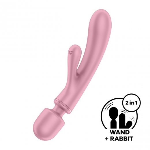 Mas�n� hlavice a vibr�tor 2v1 SATISFYER Triple Lover r��ov�