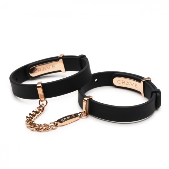 Pouta na ruce CRAVE - ID CUFFS BLACK/ROSE GOLD