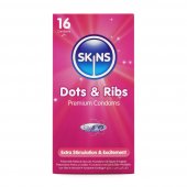 Kondom Skins Dots & Ribs Cube 16 ks