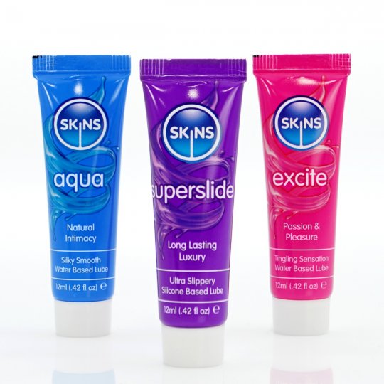 Sada lubrika�n�ch gel� Skins Vital Lubes Sampler Tubes 3 x 12 ml