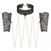 Sada Rosy Gold Lace Cuffs and Collar �ern�