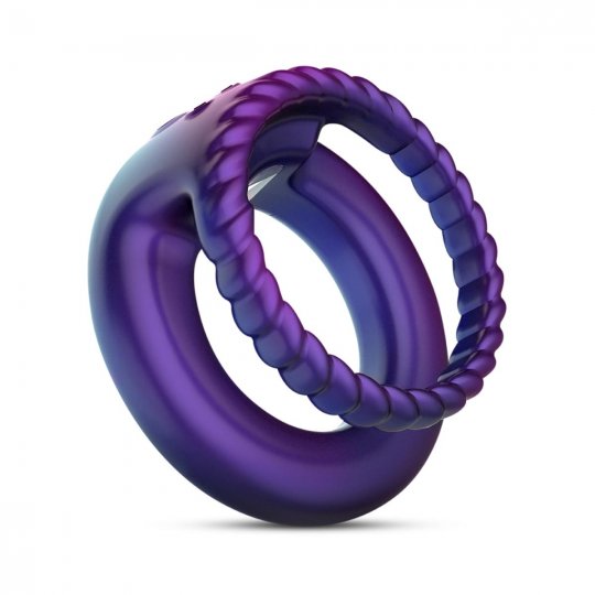 Krou�ek na penis HUEMAN Jupiter Vibrating Cock and Ball Ring modr�