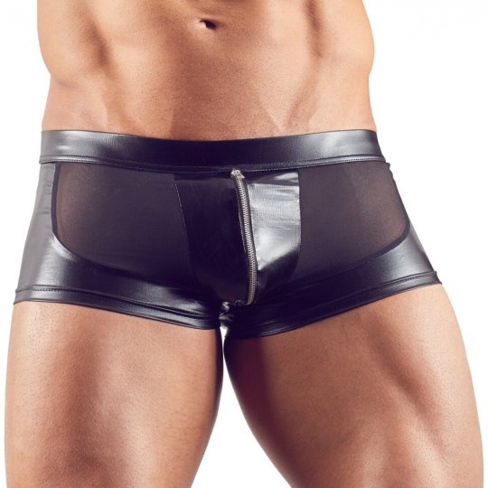 Boxerky Svenjoyment se zipem lakovan� �ern� M